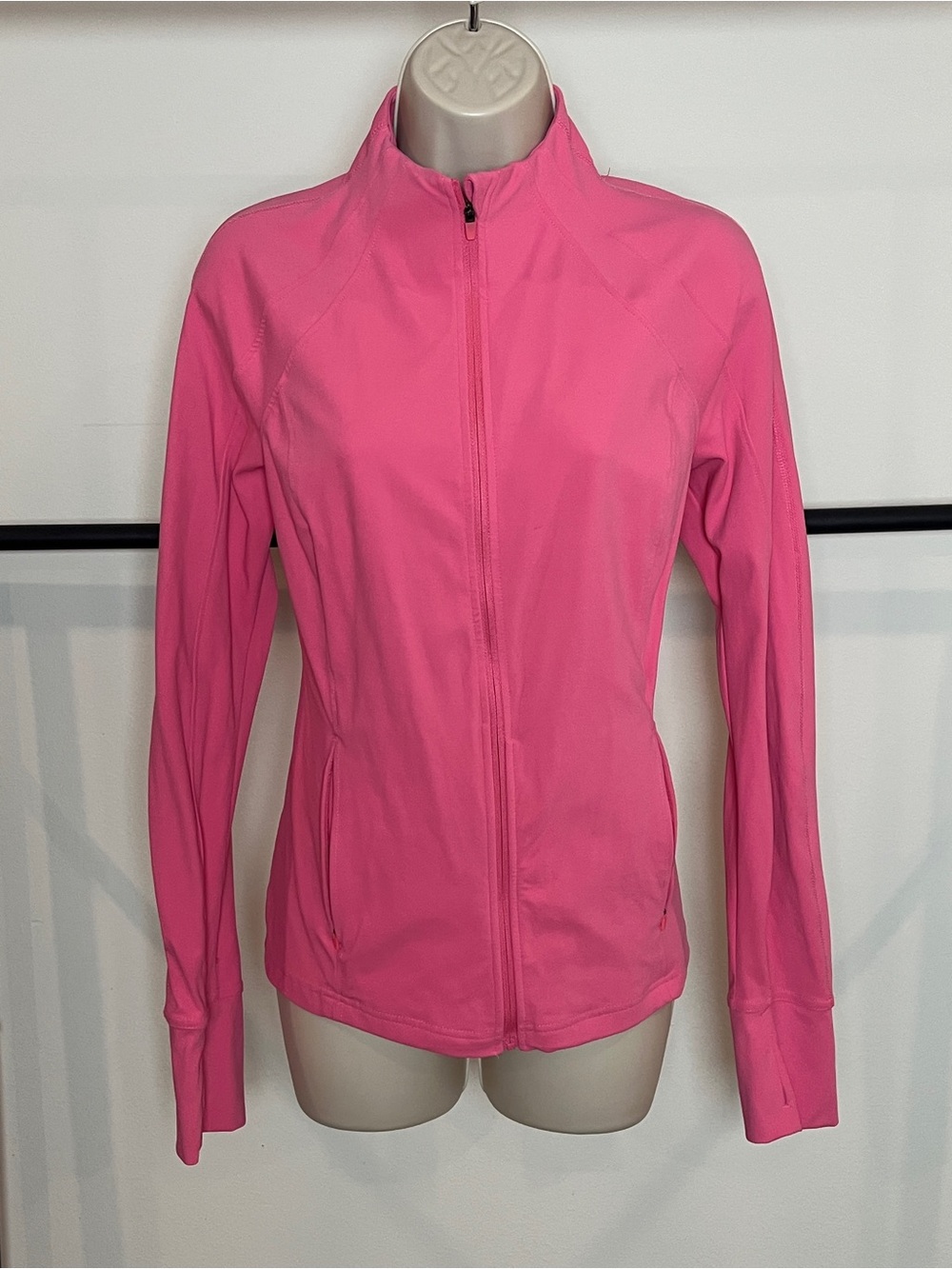 Pink Jacket Full‑Zip Activewear Workout Athleisure Medium Stretch Tennis Gym